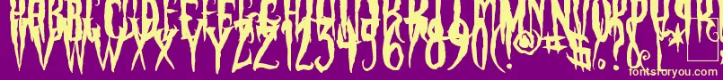 PhantomFingers Font – Yellow Fonts on Purple Background