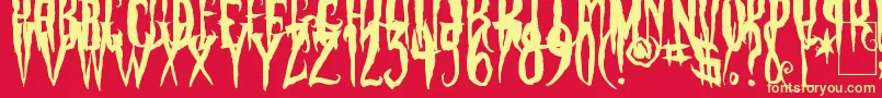 PhantomFingers Font – Yellow Fonts on Red Background
