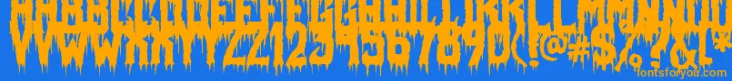 Fiendish Font – Orange Fonts on Blue Background