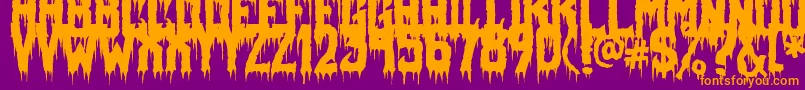 Fiendish Font – Orange Fonts on Purple Background