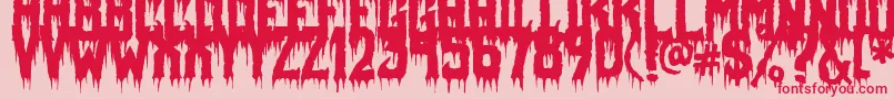 Fiendish-Schriftart – Rote Schriften auf rosa Hintergrund