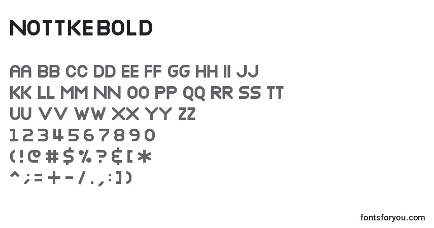 Schriftart NottkeBold – Alphabet, Zahlen, spezielle Symbole