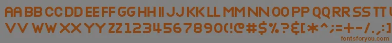 フォントNottkeBold – 茶色の文字が灰色の背景にあります。