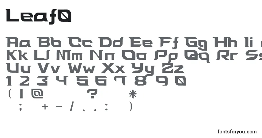 Schriftart Leaf0 – Alphabet, Zahlen, spezielle Symbole