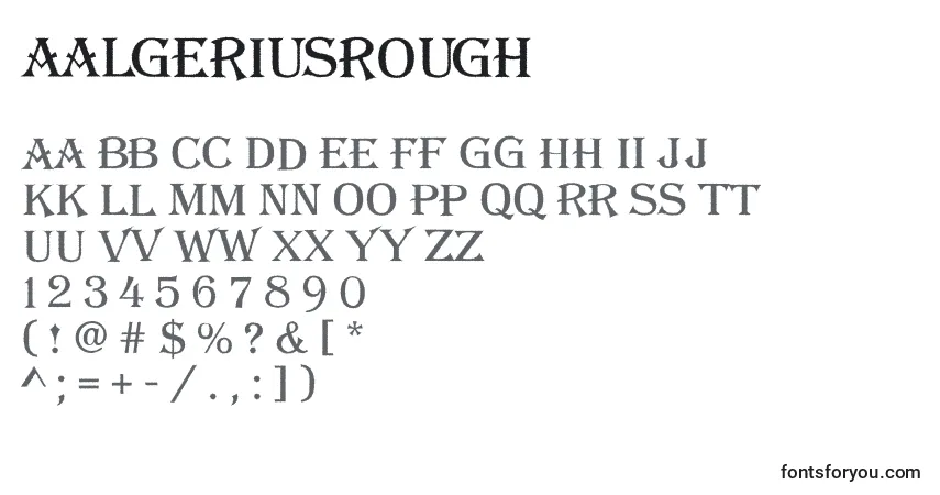 Шрифт AAlgeriusrough – алфавит, цифры, специальные символы