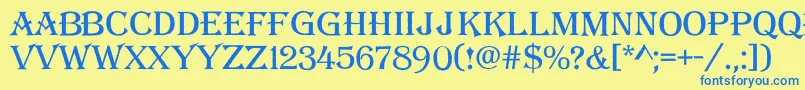 AAlgeriusrough Font – Blue Fonts on Yellow Background