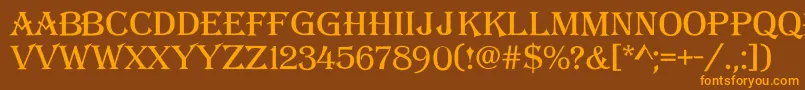 AAlgeriusrough Font – Orange Fonts on Brown Background