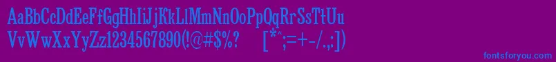 BruskovayaCompPlain105n Font – Blue Fonts on Purple Background