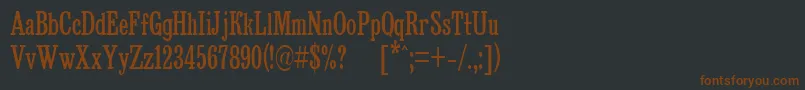 BruskovayaCompPlain105n-fontti – ruskeat fontit mustalla taustalla