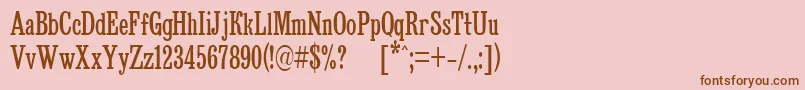 Czcionka BruskovayaCompPlain105n – brązowe czcionki na różowym tle