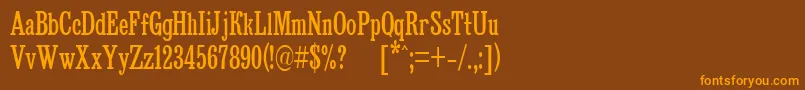 En savoir plus sur la police BruskovayaCompPlain105n Police BruskovayaCompPlain105n – polices orange sur fond brun