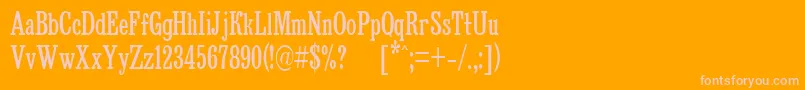 フォントBruskovayaCompPlain105n – オレンジの背景にピンクのフォント