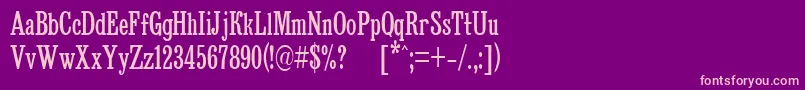 フォントBruskovayaCompPlain105n – 紫の背景にピンクのフォント