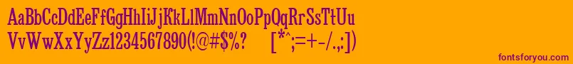 BruskovayaCompPlain105n-Schriftart – Violette Schriften auf orangefarbenem Hintergrund