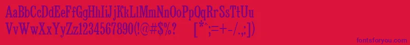 BruskovayaCompPlain105n Font – Purple Fonts on Red Background