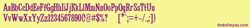 BruskovayaCompPlain105n Font – Purple Fonts on Yellow Background