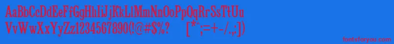 Czcionka BruskovayaCompPlain105n – czerwone czcionki na niebieskim tle