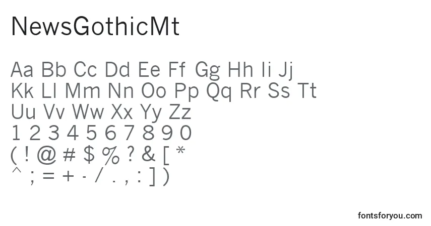 NewsGothicMt Font – alphabet, numbers, special characters