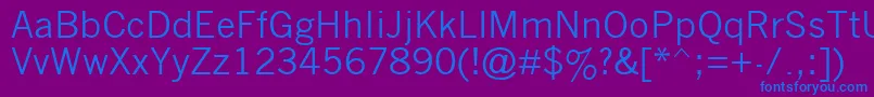 NewsGothicMt Font – Blue Fonts on Purple Background