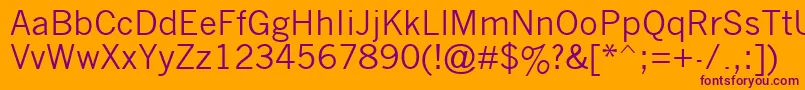 NewsGothicMt Font – Purple Fonts on Orange Background