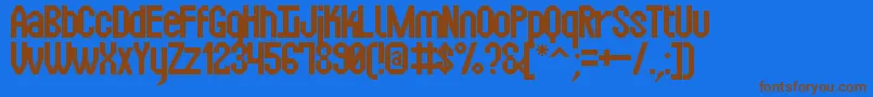 SquarexSt Font – Brown Fonts on Blue Background
