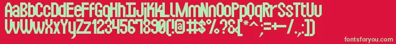 SquarexSt Font – Green Fonts on Red Background