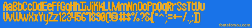 SquarexSt Font – Orange Fonts on Blue Background