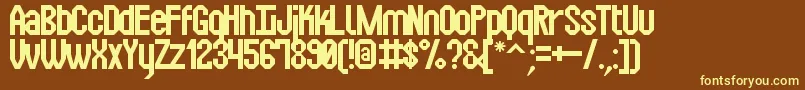 SquarexSt Font – Yellow Fonts on Brown Background