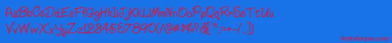 ZiggyZoe Font – Red Fonts on Blue Background