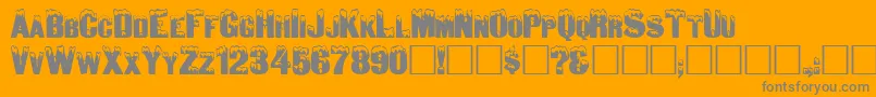 Igloolaser-Schriftart – Graue Schriften auf orangefarbenem Hintergrund