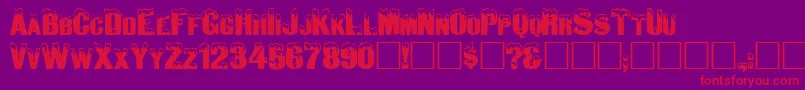 Igloolaser-Schriftart – Rote Schriften auf violettem Hintergrund