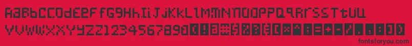 フォントUndatame – 赤い背景に黒い文字