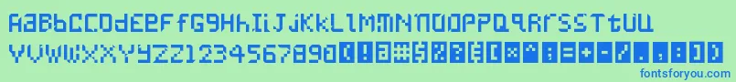 Undatame Font – Blue Fonts on Green Background