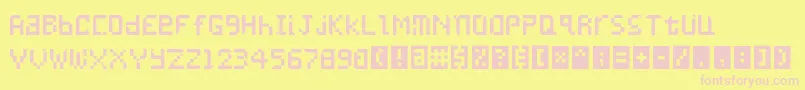 Undatame Font – Pink Fonts on Yellow Background