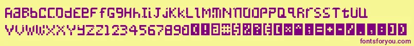 Undatame Font – Purple Fonts on Yellow Background