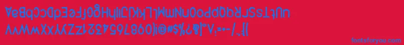 Шрифт QuirkusUpsideDown – синие шрифты на красном фоне