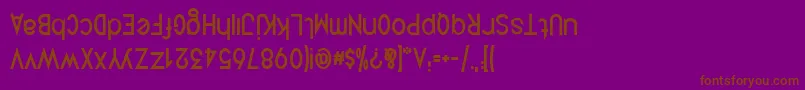 Шрифт QuirkusUpsideDown – коричневые шрифты на фиолетовом фоне