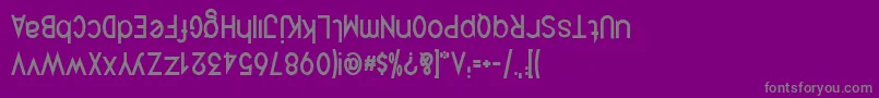 Шрифт QuirkusUpsideDown – серые шрифты на фиолетовом фоне
