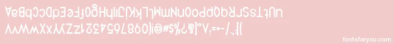 QuirkusUpsideDown Font – White Fonts on Pink Background