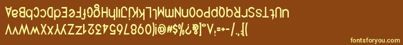 QuirkusUpsideDown Font – Yellow Fonts on Brown Background