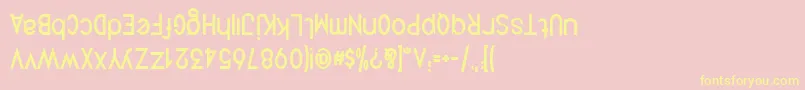 QuirkusUpsideDown Font – Yellow Fonts on Pink Background