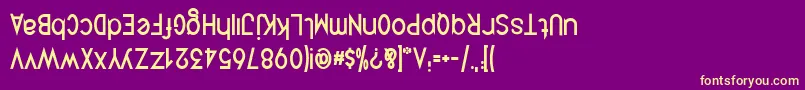 QuirkusUpsideDown Font – Yellow Fonts on Purple Background