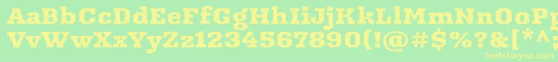 ArbutusRegular Font – Yellow Fonts on Green Background