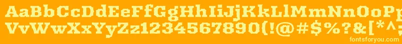 ArbutusRegular-Schriftart – Gelbe Schriften auf orangefarbenem Hintergrund