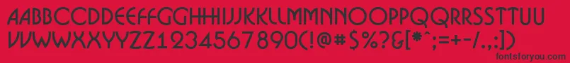 ABosanova-fontti – mustat fontit punaisella taustalla