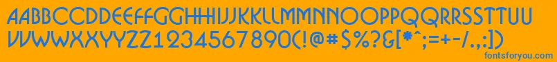 フォントABosanova – オレンジの背景に青い文字