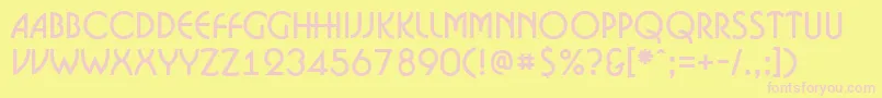 ABosanova-Schriftart – Rosa Schriften auf gelbem Hintergrund