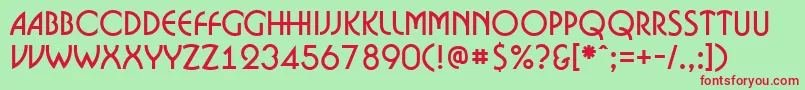 ABosanova-Schriftart – Rote Schriften auf grünem Hintergrund