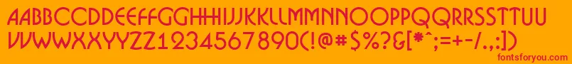 Czcionka ABosanova – czerwone czcionki na pomarańczowym tle