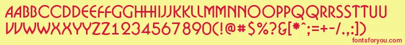 ABosanova Font – Red Fonts on Yellow Background